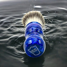 Load image into Gallery viewer, Parker BLSY2 Deluxe Iridescent Blue Handle Synthetic Shaving Brush