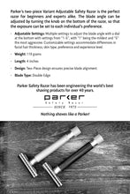 Load image into Gallery viewer, Parker Variant Adjustable Safety Razor- Satin Chrome
