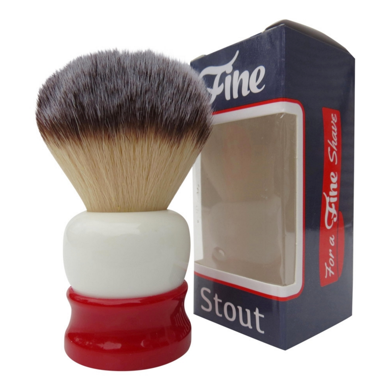 Fine 'Stout' 24mm Shaving Brush- Red and White