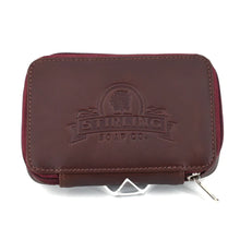 Load image into Gallery viewer, Stirling Soaps- Premium Leather Razor/Blade Case- Burgundy
