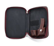 Load image into Gallery viewer, Stirling Soaps- Premium Leather Razor/Blade Case- Burgundy