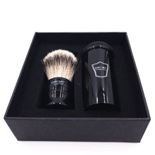 Load image into Gallery viewer, Parker Travel Brush- Silvertip Badger Black Handle