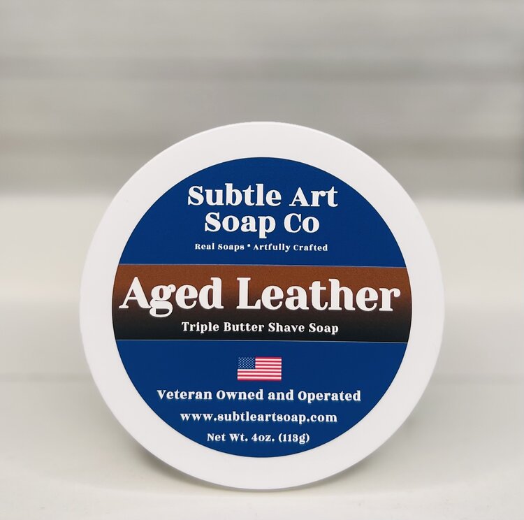 Subtle Art Soap Co.- Aged Leather Triple Butter Shave Soap