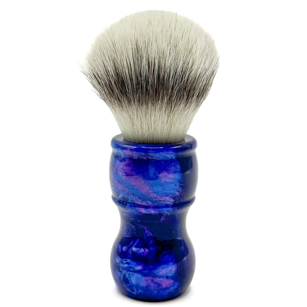 Parker BLSY2 Deluxe Iridescent Blue Handle Synthetic Shaving Brush