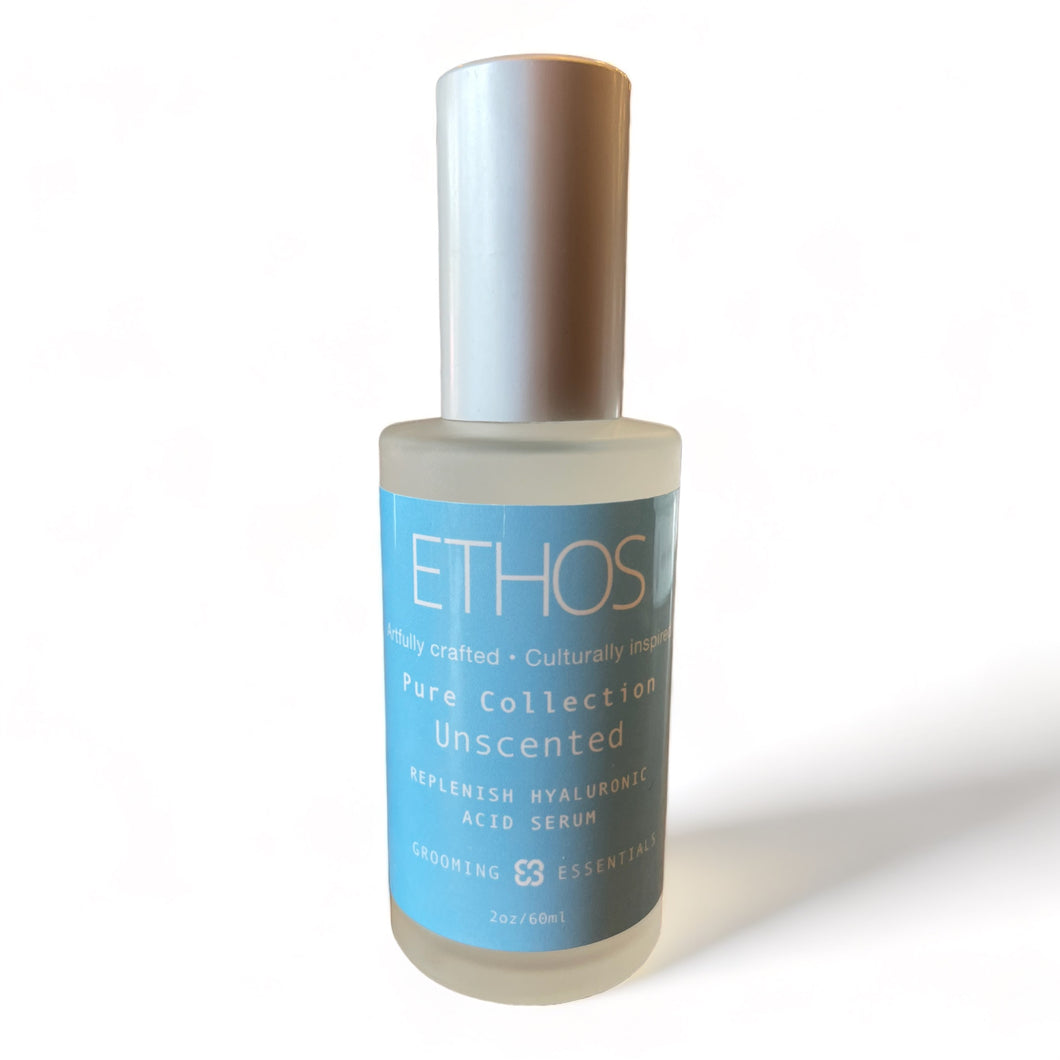 ETHOS Grooming Essentials- Replenish Hyaluronic Acid Serum: Unscented