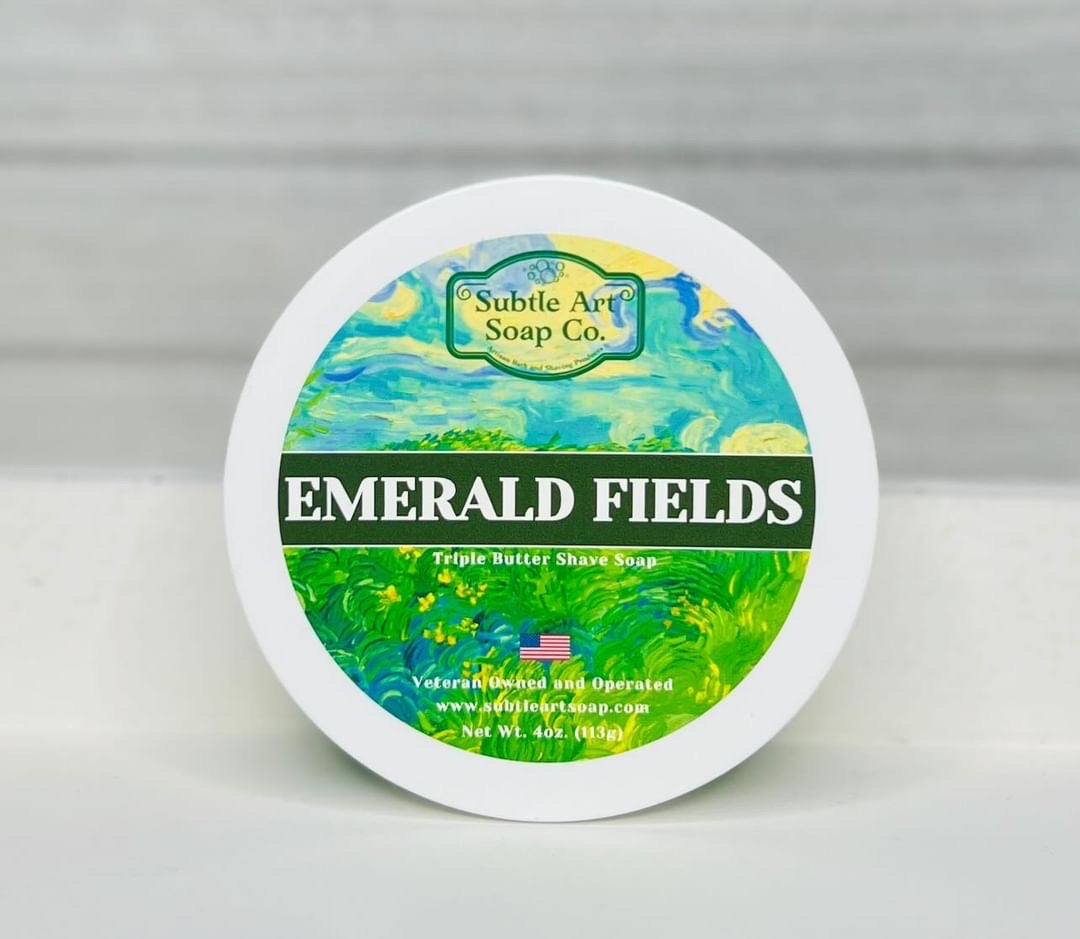 Subtle Art Soap Co.- Emerald Fields Triple Butter Shave Soap – The ...