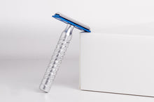 Load image into Gallery viewer, The Goodfellas&#39; Smile- Styletto Blue Aluminum Safety Razor
