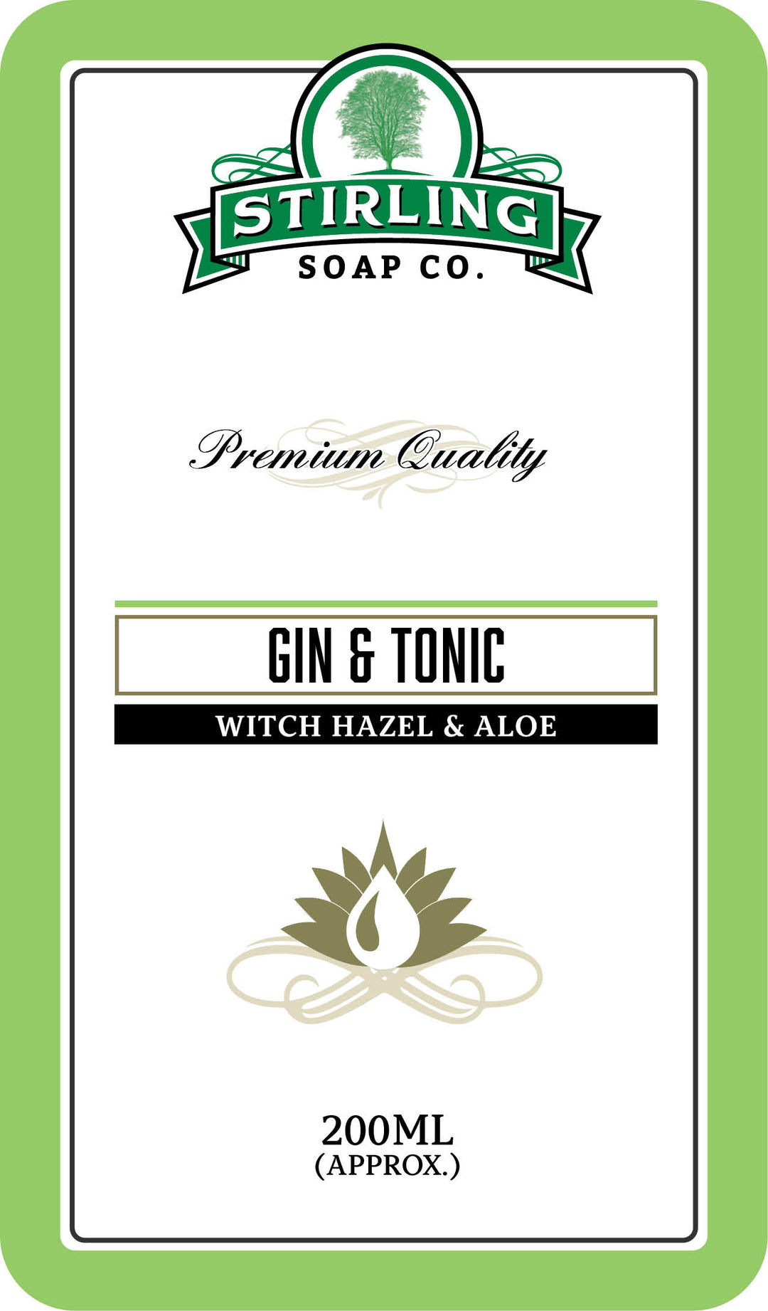 aloe gin Stirling Soaps- Gin & Tonic Witch Hazel and Aloe – The Shave Supply